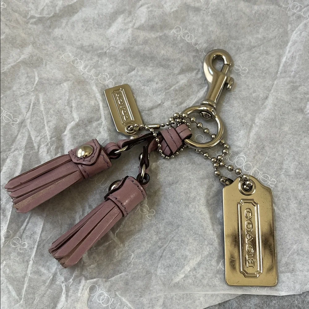 Coach Gold and Mauve Tassel Keychain - Picture 1 of 10